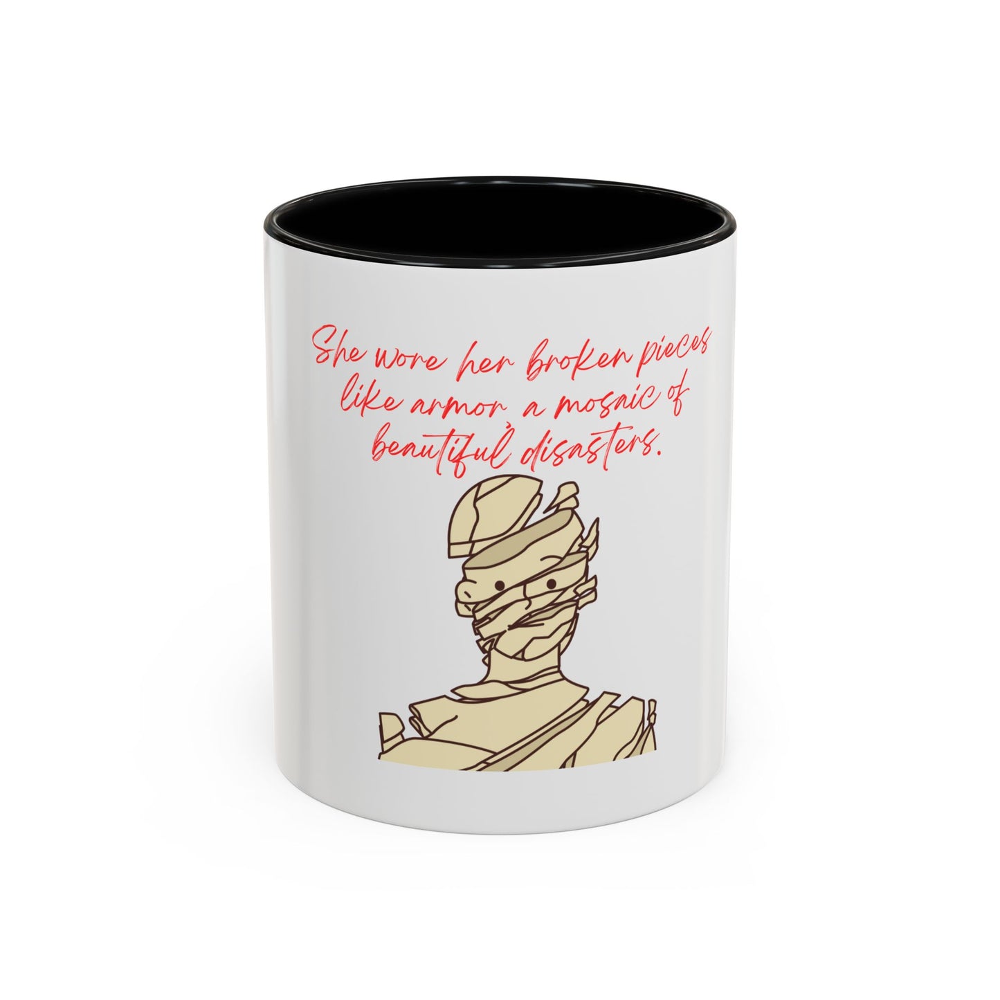 She Wore Her Broken Pieces Accent Coffee Mug (11oz)