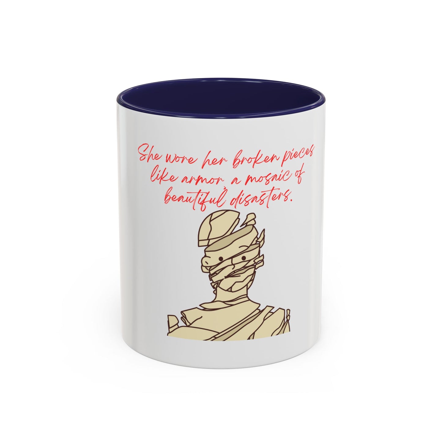 She Wore Her Broken Pieces Accent Coffee Mug (11oz)