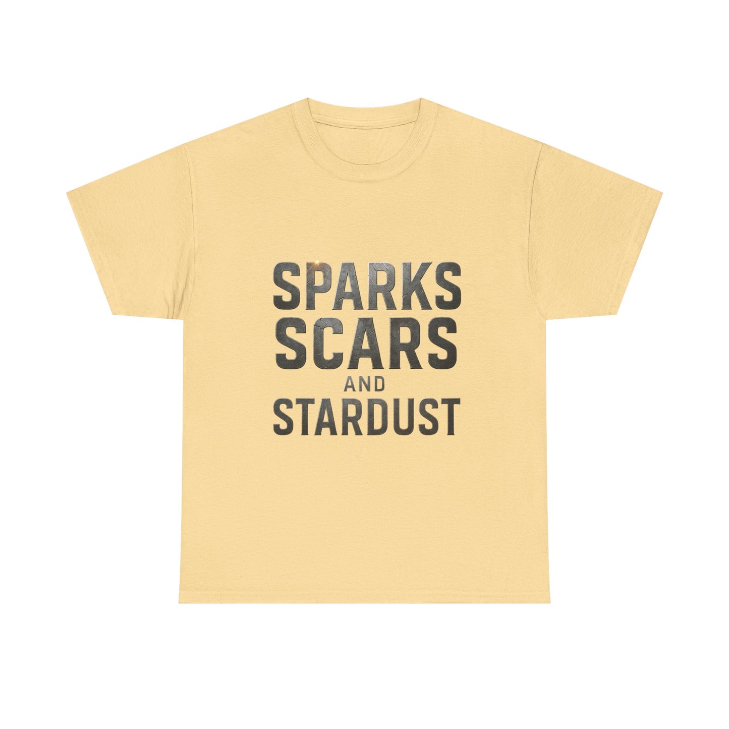 Inspirational Unisex Heavy Cotton Tee - "Sparks, Scars, and Stardust"