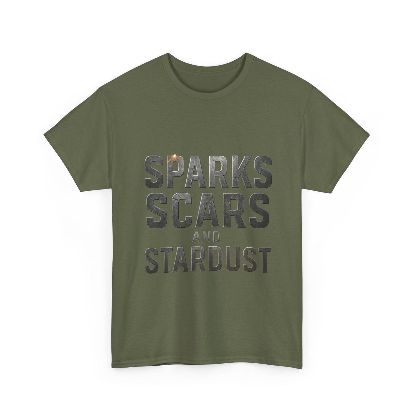 Inspirational Unisex Heavy Cotton Tee - "Sparks, Scars, and Stardust"