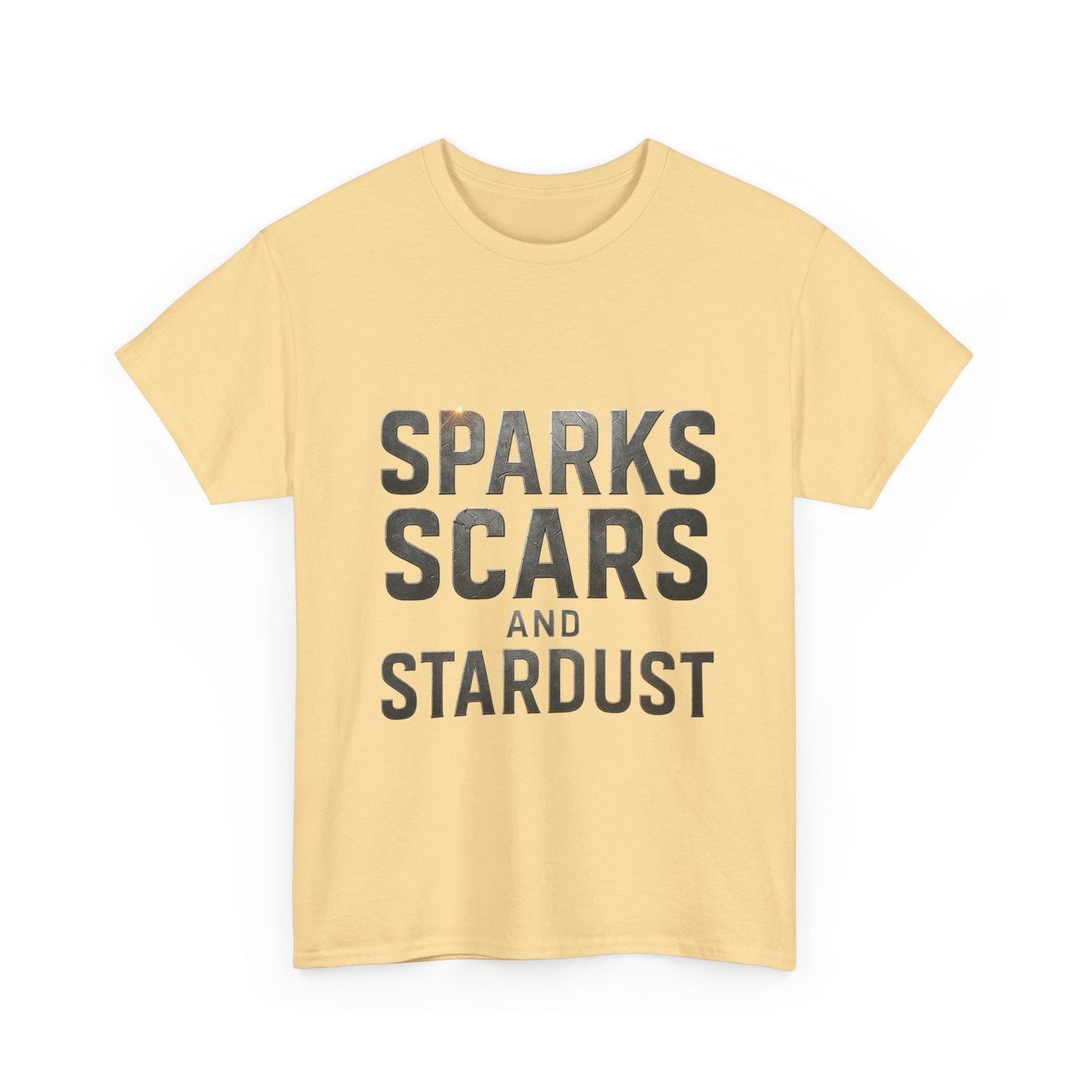Inspirational Unisex Heavy Cotton Tee - "Sparks, Scars, and Stardust"