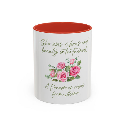 She Was Chaos and Beauty Accent Coffee Mug (11oz)